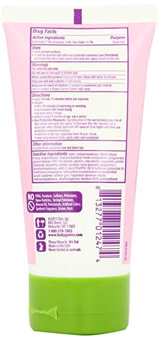 Babyganics Mineral-Based Sunscreen 50 SPF, On-The-Go 2-Ounce Tube (Pack of 4), P