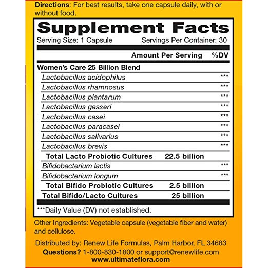 Ultimate Flora Women’s Care Probiotic 25 Billion